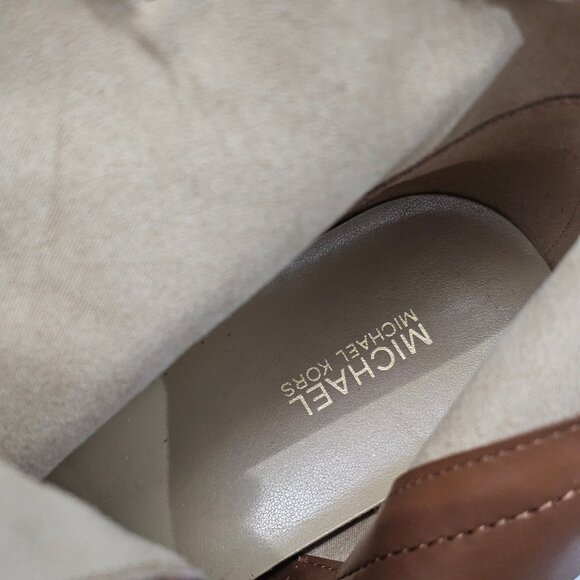 Michael Michael Kors Perry Moto Boot Womens 10 Brown Suede Combat Lug Sole - Picture 12 of 15